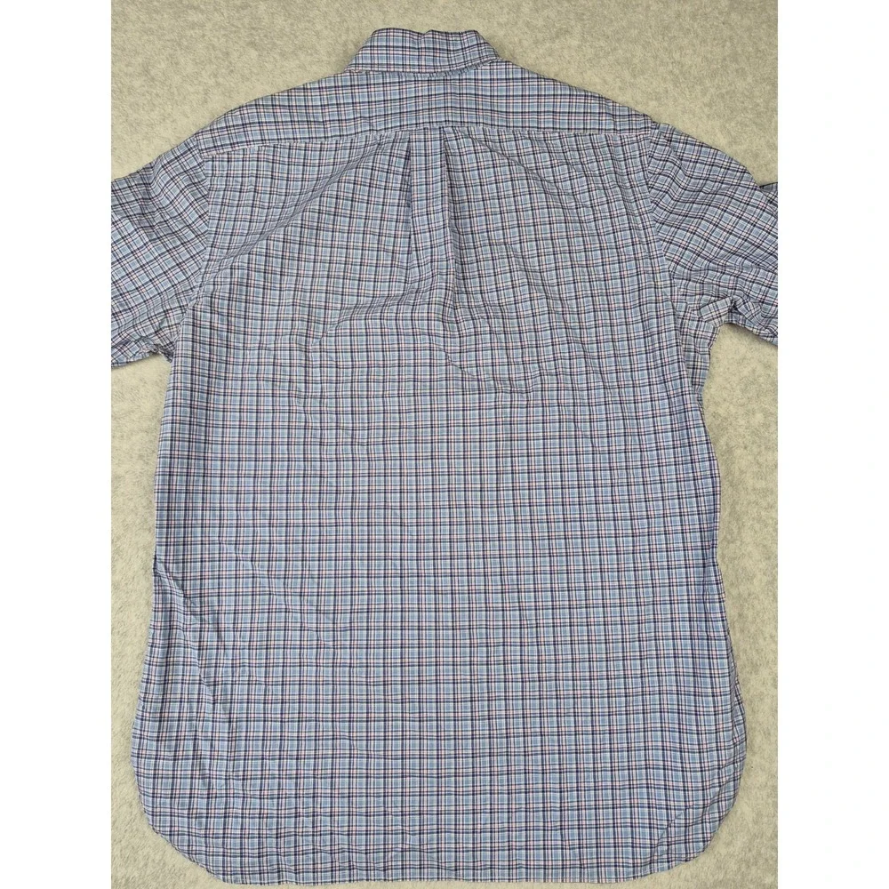 Ralph Lauren Men's Plaid Long Sleeve Shirt‎ Size 16-32/33 Medium Blue Pink